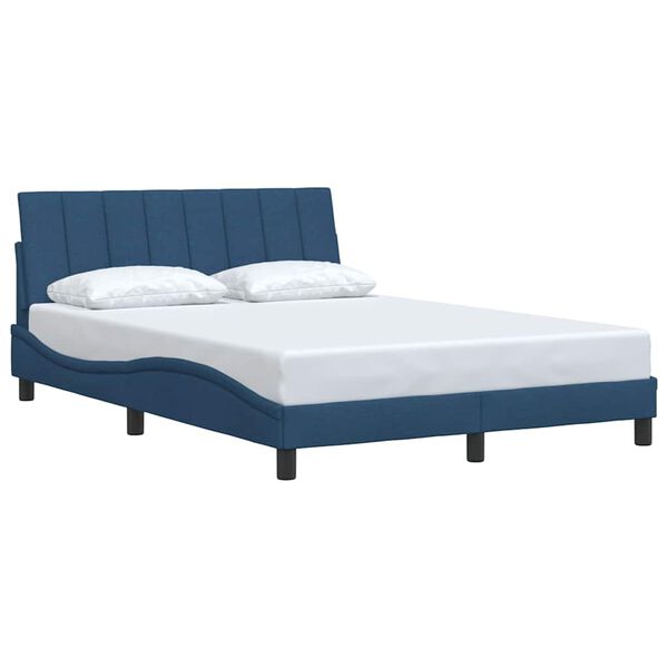 vidaXL Bedframe zonder matras "Hanko" stof blauw 140x200 cm