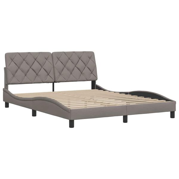 vidaXL Bedframe zonder matras stof taupe 160x200 cm
