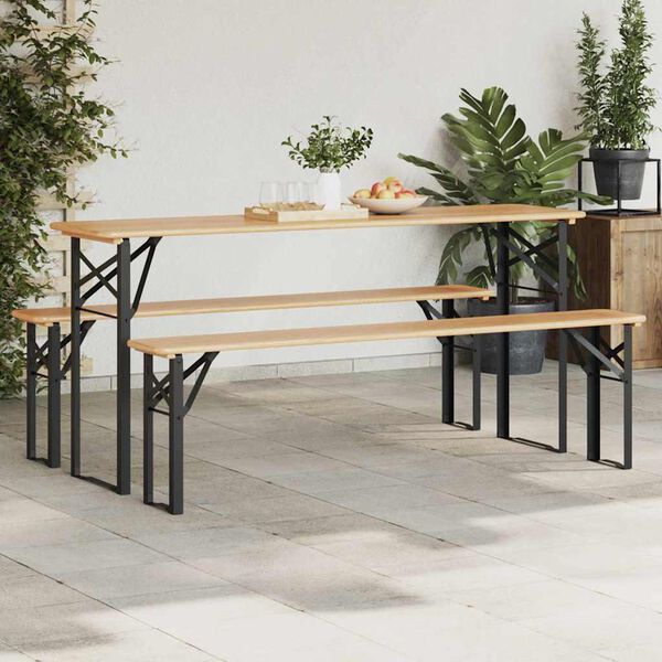 vidaXL Bier tafelpoot 2 pcs Zwart 39 x 3 x 75 cm Gepoedercoat staal