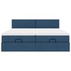 vidaXL Ottoman bed met matrassen en LED's 180x200cm stof blauw