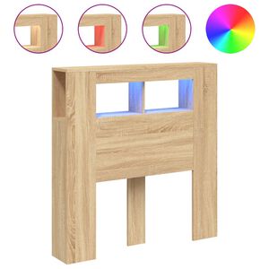 vidaXL Hoofdeinde met LED 100x18,5x103,5 cm bewerkt hout sonoma eiken