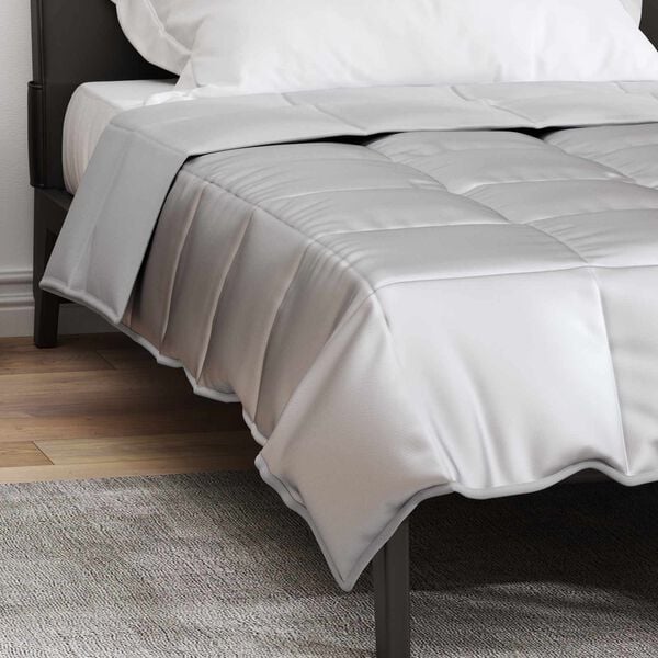 vidaXL Zomer Dekbed Zilver 200 x 135 cm Satijn en Microfiber