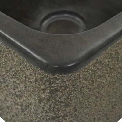 vidaXL Gootsteen 30x30x15 cm riviersteen zwart