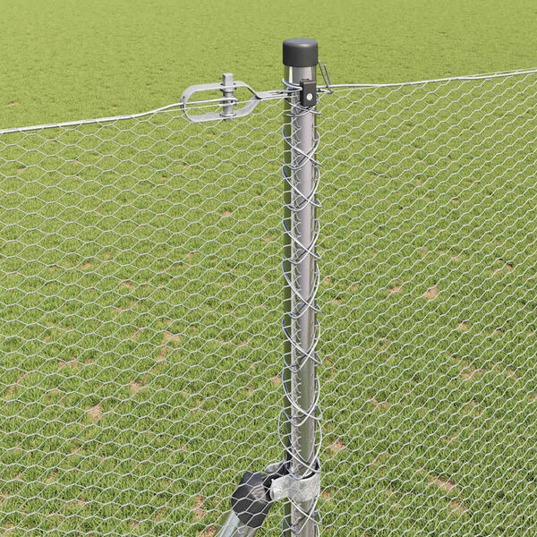 vidaXL Afrasteringspaal Zilver 50 x 1,5 m (13 mm gaas) Staal