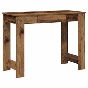 vidaXL Bureau 100x45x75 cm bewerkt hout oud houtkleurig
