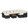 vidaXL 10-delige Loungeset met kussens poly rattan zwart