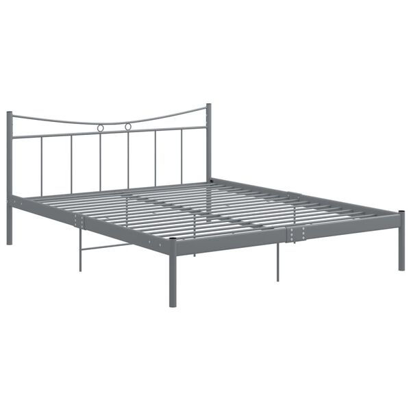 vidaXL Bedframe metaal grijs 160x200 cm