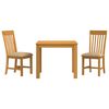 vidaXL Eetkamerset 3 st Beige Massief Eikenhout