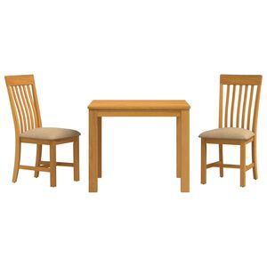 vidaXL Eetkamerset 3 st Beige Massief Eikenhout