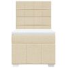 vidaXL Boxspring met matras stof cr&egrave;mekleurig 80x200 cm