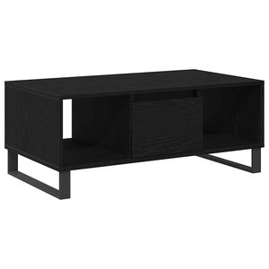 vidaXL Salontafel Zwart Eiken 90 x 50 x 36,5 cm Bewerkt hout