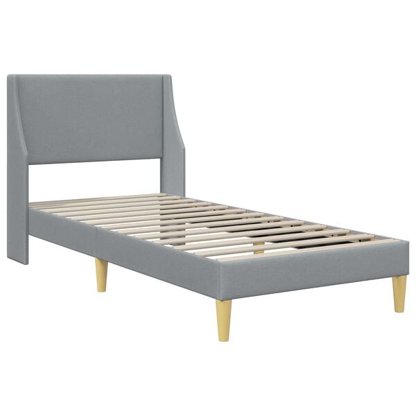 vidaXL Bedframe met hoofdeinde Lichtgrijs 90 x 200 cm Stof