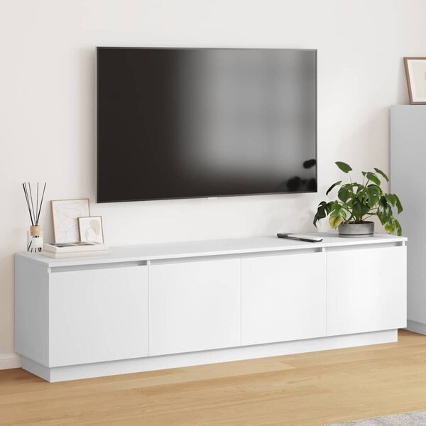 vidaXL TV-kast met LED Wit 180 x 38 x 49 cm Bewerkt hout