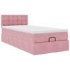 vidaXL Ottoman bed met matras en LED's 90x190cm fluweel roze