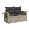 vidaXL 5-delige Loungeset met kussens poly rattan lichtgrijs