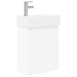vidaXL Badkamermeubel met kraan Wit 45,5 x 22,5 x 84 cm