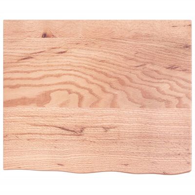 vidaXL Tafelblad 60x50x(2-6) cm behandeld massief eikenhout lichtbruin