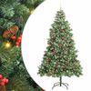 vidaXL Kunstkerstboom met LED -striplichten Groen 240 cm PVC en Metaal
