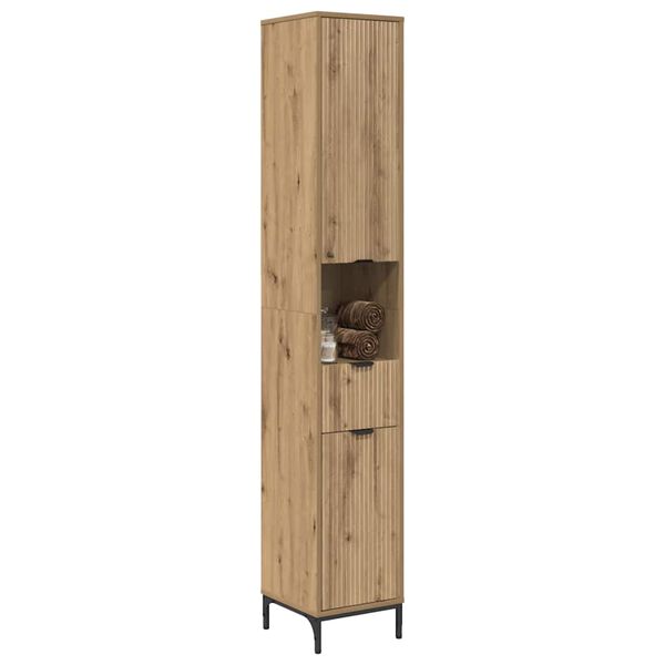 vidaXL Badkamer Kast met lade Artisan Eiken 31,5 x 33 x 190 cm