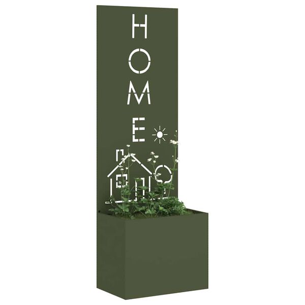 vidaXL Tuin Privacy Screen Olijfgroen 50 x 140 cm Koudgewalst staal