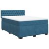 vidaXL Boxspring met matras fluweel blauw 140x200 cm
