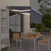 vidaXL Luifel handmatig uittrekbaar rolgordijn LED 3,5x2,5 m blauw wit