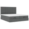 vidaXL Ottoman bed met matrassen en LED's 200x200cm stof donkergrijs