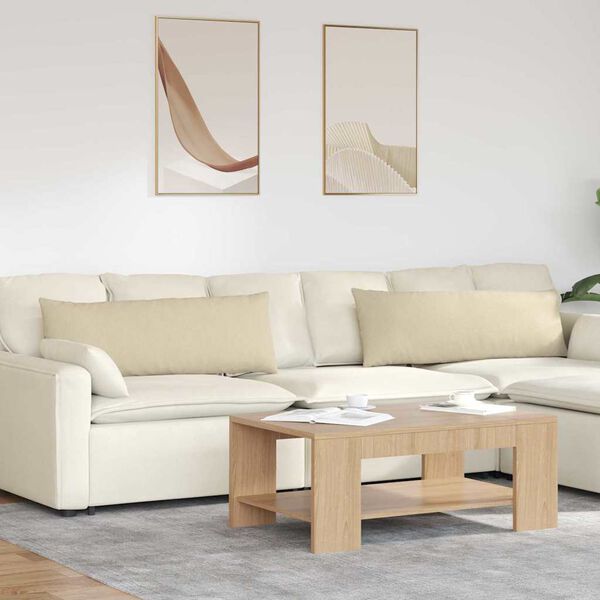 vidaXL Sofa Kussens 2 stuks Crème 120 x 40 cm Stof