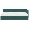 vidaXL Hoekbedframe met Matras met matras 2 pcs Groen Fluweel