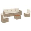 vidaXL 7-delige Loungeset met kussens poly rattan beige
