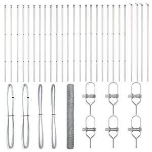 vidaXL Afrasteringspaal Zilver