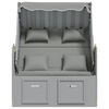 vidaXL Strandstoel met kussens poly rattan en massief hout grijs
