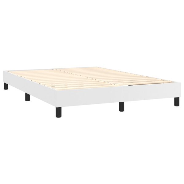 vidaXL Boxspring met matras en LED kunstleer zwart 140x190 cm