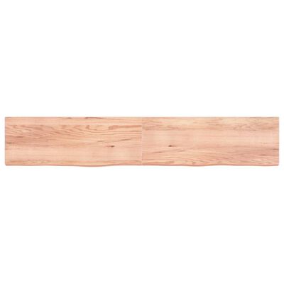 vidaXL Wastafelblad 220x40x(2-6) cm behandeld massief hout lichtbruin