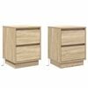 vidaXL Nachtkastje 2 st Sonoma Eiken 39 x 34,5 x 50 cm Bewerkt hout