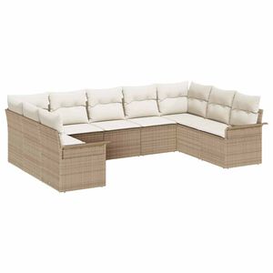 vidaXL Tuin Sofa Set 9 st Beige poly rattan