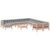 vidaXL 12-delige Loungeset met kussens massief douglas vurenhout