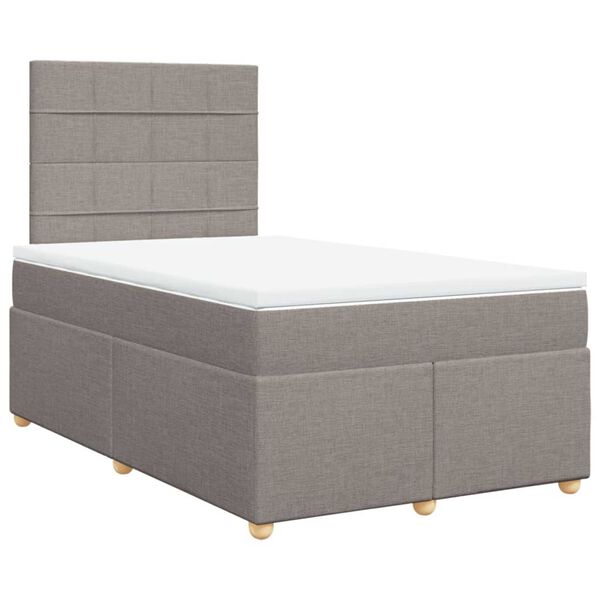 vidaXL Boxspring met matras stof taupe 120x200 cm