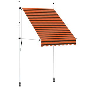 vidaXL Luifel handmatig uittrekbaar 150 cm oranje en bruin