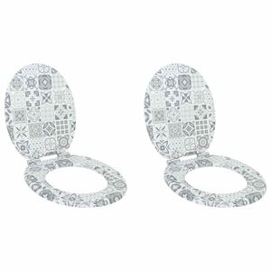 vidaXL Toiletbrillen 2 st met soft-close deksels MDF porseleinontwerp