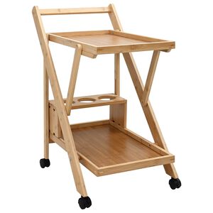 vidaXL Keukentrolley met Wielen Licht Bruin 65 x 40,5 x 76,5 cm Bamboe
