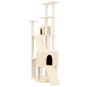 vidaXL Kattenmeubel met sisal krabpalen 190 cm cr&egrave;mekleurig