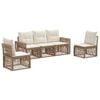 vidaXL Tuinbankenset 5 st Beige en Cr&egrave;me Wit poly rattan
