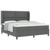 vidaXL Boxspring bed met hoofdeinde Donkergrijs 180 x 200 cm Stof