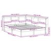 vidaXL Boekenkast Bed 2 pcs Wasbruin 200 x 140 cm Massief Vurenhout