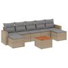 vidaXL 8-delige Loungeset met kussens poly rattan beige