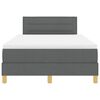 vidaXL LED Box Spring Bed met matras Donkergrijs 120 x 190 cm Stof