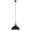 vidaXL Hanglamp industrieel rond E27 42 cm massief mangohout zwart