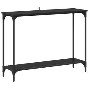 vidaXL Wandtafel met plank Zwart eiken 101 x 30.5 x 75 cm Bewerkt hout