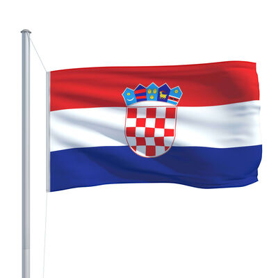 vidaXL Vlag met vlaggenmast Kroatië 6,2 m aluminium